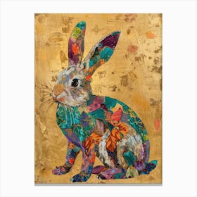Bunny Gold Effect Collage 7 Canvas Print