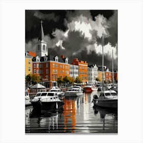 Harbor At Night Canvas Print