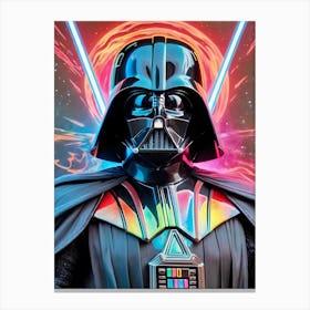 Darth Vader Star Wars Neon Iridescent (26) Canvas Print