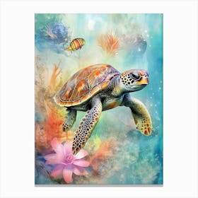 Beach House Sea Turtle  7 Canvas Print