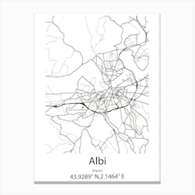 Albi,France Minimalist Map Canvas Print