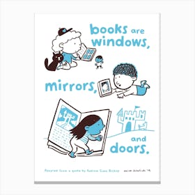 Books are Windows Children's Room Library Reader Canvas Print