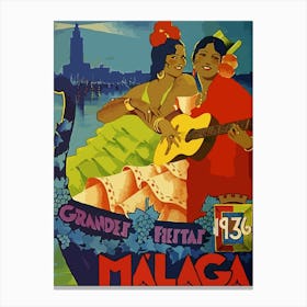 Ladies From Malaga, Spain Canvas Print