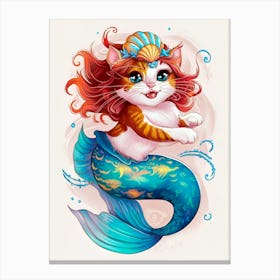 Mermaid Cat 5 Canvas Print