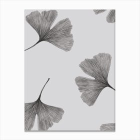 Ginko Paterrn Black And White Canvas Print