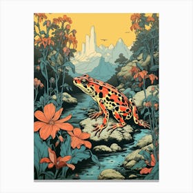 Poison Dart Frog Japanese Style Illustration 2 Canvas Print