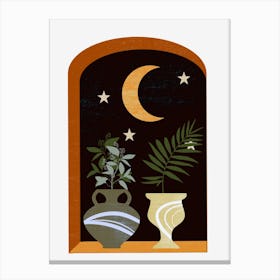 Moon And Vases Canvas Print