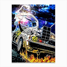 Back To The Future Car Canvas Print