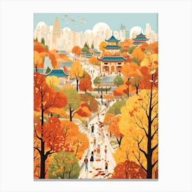 Beijing In Autumn Fall Travel Art 3 Canvas Print