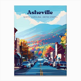 Asheville North Carolina Autumn Art Illustration Leinwandbild