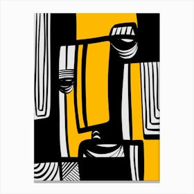 Abstract Painting Black And Yellow 2 Canvas Print