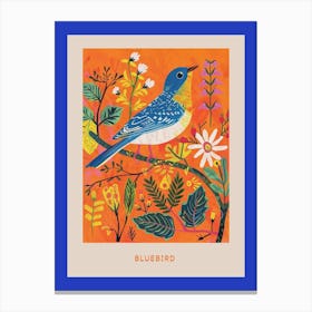 Spring Birds Poster Bluebird 2 Canvas Print