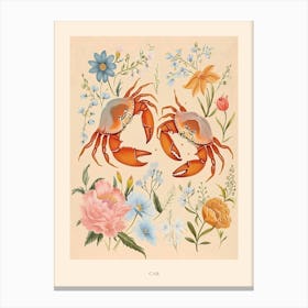 Folksy Floral Animal Drawing Cab 2 Poster Canvas Print