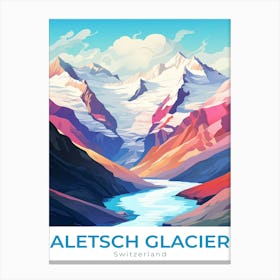 Switzerland Aletsch Glacier Travel Canvas Print