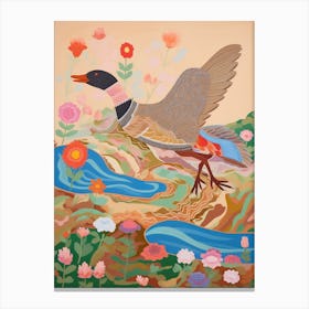 Maximalist Bird Painting Mallard Duck 2 Canvas Print