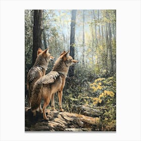 Coyote In The Woods Canvas Print