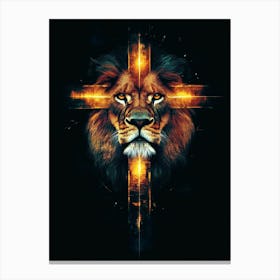 Lion Cross Canvas Print