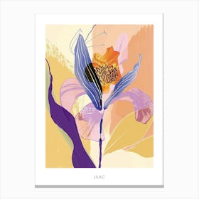 Colourful Flower Illustration Poster Lilac 3 Canvas Print