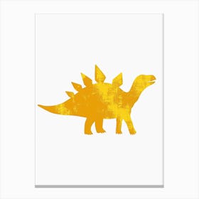 Mustard Stegosaurus Silhouette 2 Canvas Print