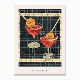 Cocktails Tiled Poster Canvas Print