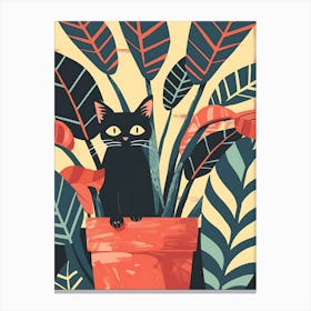 Cat In Pot 5 Canvas Print