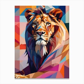 Male Lion Abstract Two Canvas Print