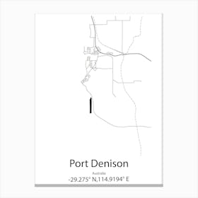 Port Denison,Australia Minimalist Map Canvas Print