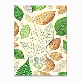 Leaf Pattern Warm Tones 3 Canvas Print