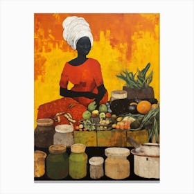 African Cuisine Matisse Inspired Illustration9 Canvas Print