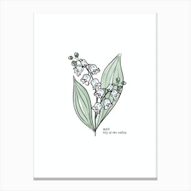 May Lily of the Valley Birth Flower 1 Canvas Print