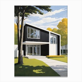 Minimalist Modern House Illustration (21) Canvas Print
