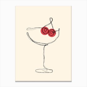 Cherry Cosmo Cocktail Drink Canvas Print