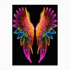 Neon Angel Wings 22 Canvas Print