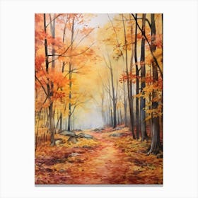 Autumn Forest Landscape Fontainebleau Forest France Canvas Print