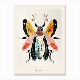 Colourful Insect Illustration Whitefly 9 Poster Canvas Print