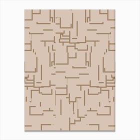 Beige Minimalist Abstract Lines Canvas Print