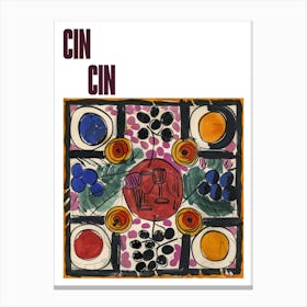 Cin Cin Poster Table With Wine Matisse Style 2 Canvas Print