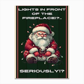 Pissed Santa Green Sign Canvas Print