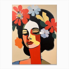 Woman With Flowers 3 Canvas Print