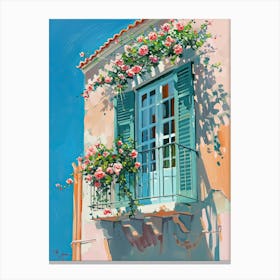 Balcony Painting In Paphos 3 Canvas Print