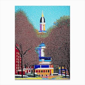 Springfield, City Us  Pointillism Canvas Print