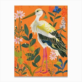 Spring Birds Stork 5 Canvas Print