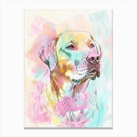 Labrador Dog Pastel Line Watercolour Illustration  1 Canvas Print