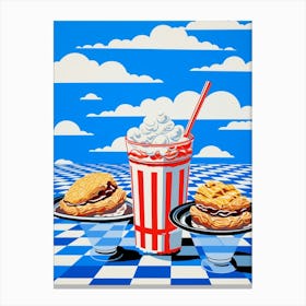 Milkshake & Cookies With The Clouds Canvas Print
