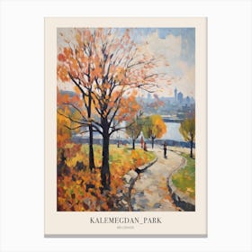 Autumn City Park Painting Kalemegdan Park Belgrade Serbia 3 Poster Canvas Print