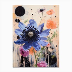 Surreal Florals Love In A Mist Nigella 5 Flower Painting Canvas Print