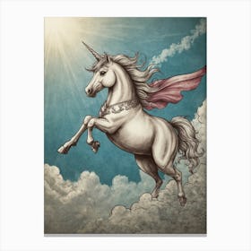 Unicorn In The Sky Canvas Print