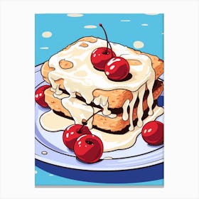 Cherry Drizzle Iced Cake Canvas Print