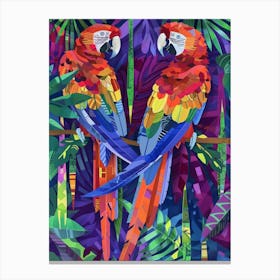 Parrots In The Jungle Canvas Print