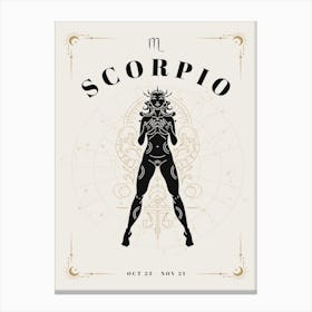 Scorpio Zodiac Celestial Woman Canvas Print
